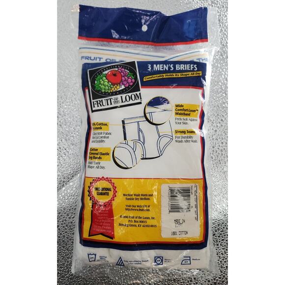 Fruit Of the Loom Briefs Men's Underwear Wide Band XL 42-44 VTG 1996 NIP 3-Pack - Picture 2 of 8